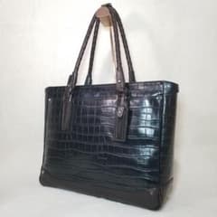 極美品☆Kiefer neu キーファーノイ 本革 B4 クロコ型押し 肩掛け