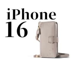 iPhone 16 対応　iPhoneケース ベージュ　ショルダーストラップのサムネイル