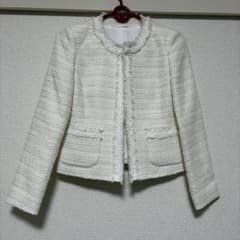 ANAYI⭐︎ツイードジャケット⭐︎ホワイトジャケット ANAYI アナイ ノーカラーツイードジャケット ホワイト ラメ 36 日本製