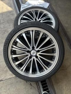 19インチ ホイールセット ブラック/シルバー225.40ZR19.5穴 - メルカリ