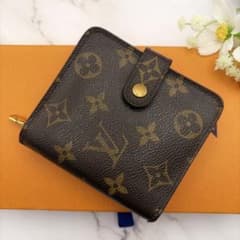ルイヴィトン モノグラム コンパクトジップ 二つ折り財布 ラウンド
