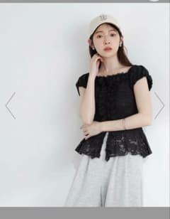 プロポーションボディドレッシング　レースフリルカット　トップス　半袖のサムネイル