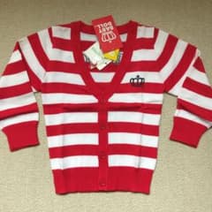 ★新品タグ★BABY DOLL ベビードール ボーダーロゴカーディガン 90のサムネイル
