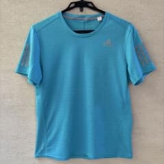 adidas アディダス ランニング Tシャツ ライトブルー　Ｌサイズ