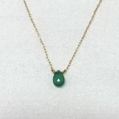 KAORU ポロリン ナチュラルストーン ネックレス グリーンオニキス K18
