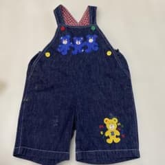 MIKI HOUSE デニムオーバーオール クマ刺繍100のサムネイル