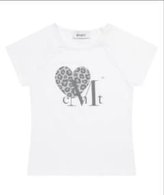 MUCENTムセント ホワイト ヒョウ柄ハート 半袖Tシャツ XSのサムネイル