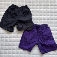 GU ハーフパンツ 2枚セット 紫 黒　130cmのサムネイル