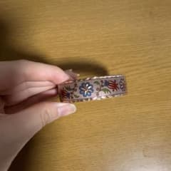 花柄 エナメル調 バングル ブレスレットのサムネイル