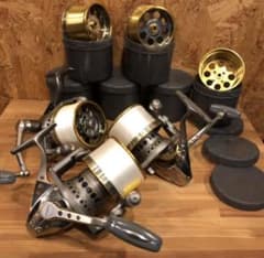 総額５０万‼️シマノ 最高峰スーパーエアロチタニウム右巻き3台　夢屋スプール6個付 総額50万‼️シマノ 最高峰スーパーエアロチタニウム右巻き3台 夢屋