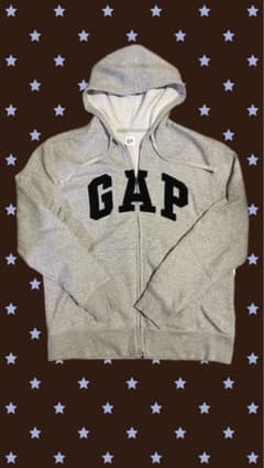 GAP フルジップパーカーグレー M フーディ スウェット ロゴ ギャップy2kのサムネイル