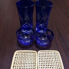 値下げ！手作り切子グラス セットのサムネイル