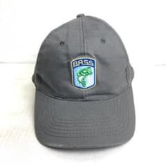 【US古着】キャップ　6パネルキャップ　刺繡ロゴ　フィッシング　魚　BASS 灰