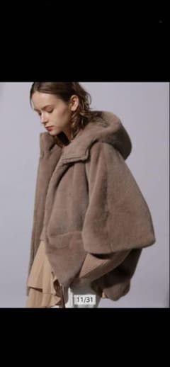 CADUNE川上桃子さんコラボ ファーコート キャメル カデュネ38 Mサイズ