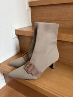 RANDA ベージュ ソックスブーツ　LLサイズ