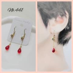 ハンドメイド ピアス イヤリング チェコガラス - メルカリ