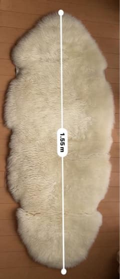 ムートンラグ ホワイト155cm×65cmのサムネイル