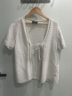 A.P.C. ホワイト 半袖 ニットカーディガンのサムネイル