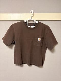 k*k様 Carhartt ポケットTシャツ ダークブラウン リメイクショート丈のサムネイル