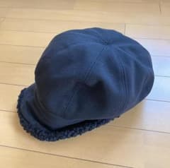 【中古】レディース キャスケット ブラック ボア縁取り 秋冬