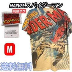 Embroidered tag 00s MARVEL Spider-Man T-shirt M American comic Marvel