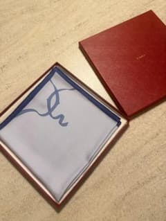 Cartier シルクチーフパンサー デザイン 新品.未使用　箱，リボン付き Cartier カルティエ ハンカチ ブルー 箱付き シルク 未使用 - メルカリ