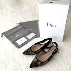 ディオール Dior ブラック 36 フラットシューズ ストラップ 23cm