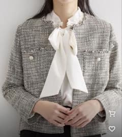 THE SHOP TK ノーカラージャケット ツイード調 新品 - メルカリ