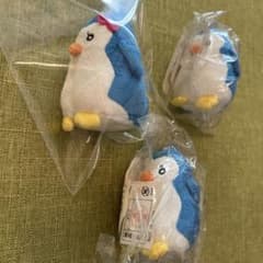 [당시 물건 미사용] movic 고리 핑 드럼 펭귄 인형 3 점 세트