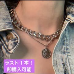 コイン　ネックレス　チョーカー　2way シルバーネックレス　メンズ　レディースのサムネイル