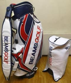 BEAMS GOLFのnew ツアープロキャディバッグ(白x赤x紺) - メルカリ