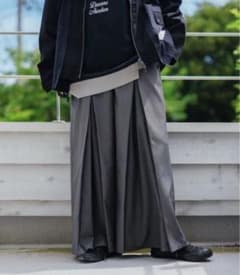 [be with M] Misayoフロントタックパンツ L チャコール ニコアンド[be with M]Misayoフロントタックパンツ チャコール L