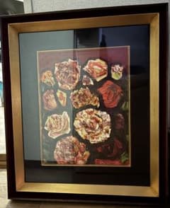 大内のぶ子　油彩画　薔薇 大内のぶ子 油彩画 薔薇 - メルカリ