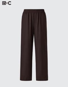 イージーワイドテーパードパンツ UNIQLO XL ダークブラウンのサムネイル