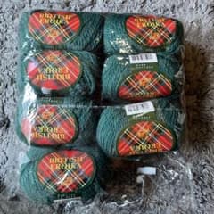 BRITISH PROUK ウール毛糸 グリーン系 7個セットのサムネイル
