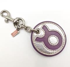 COACH レザー キーホルダー パープル/シルバー TAURUS（おうし座）のサムネイル