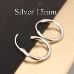 限定価格！早い者勝ち！シンプルフープピアス 2個セット シルバー15mmのサムネイル