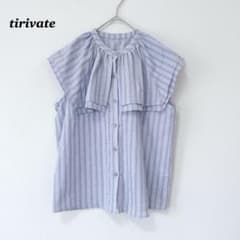 tirivate 티티 베이트 스퀘어 빅 컬러 민소매 셔츠 상쾌