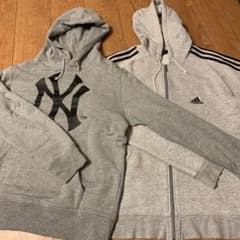 ニューヨークヤンキースパーカー・adidasプルジップパーカー【古着】のサムネイル