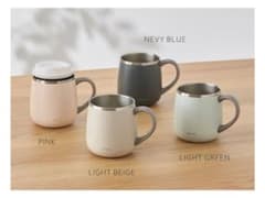 【新品】KEYUCA  pomaステンレスマグ 400ml ピンク　蓋付きのサムネイル