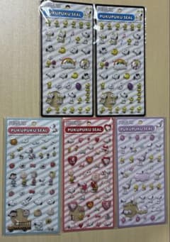 신품 미개봉 PEANUTS 스누피 푸쿠푸쿠 씰 5개