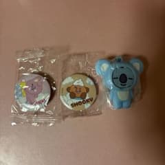 BT21 캔 배지 COOKY SHOOKY & KOYA키링 세트