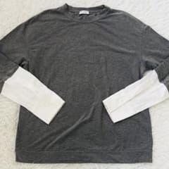 極美品✨ブルネロクチネリ 長袖カットソーS グレーホワイト - メルカリ