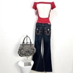 Y2K TRUE RELIGION RAINBOW JOEY Flare Denim