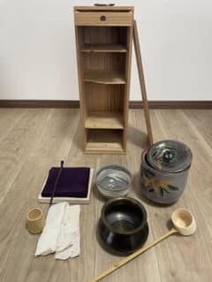 茶道具セット 木製収納棚付き　野点セット 茶道具セット 木製収納棚付き 野点セット - メルカリ