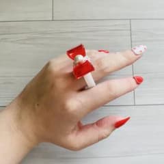 パールリボンリング レジン&プラ板アクセサリーのサムネイル