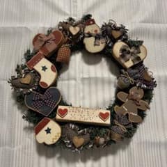 カントリー雑貨 クリスマスリースのサムネイル