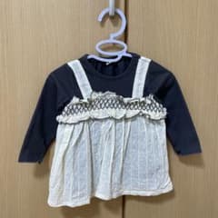 フリル付き長袖Tシャツ 90cmのサムネイル