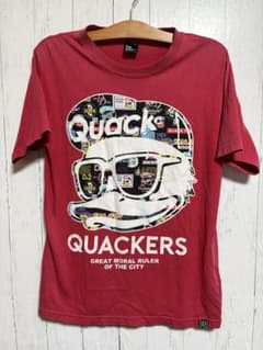 DUCK DUDE Tシャツ 半袖 レッド メンズ プリント 古着 赤 男のサムネイル