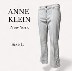 ANNE KLEIN 라이트 그레이 슬릿 들어간 데님 팬츠 L 미각 실루엣